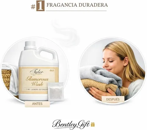 Vista 7 de Tyler Candle Wash Diva - Detergente para ropa de 32 onzas líquidas con bolsa para secadora, tapa a prueba de derrames