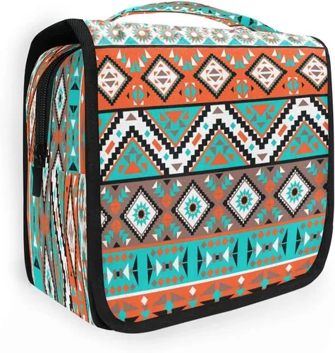 Vista 2 de Neceser colgante con calavera, piña, arco iris, baloncesto, portátil, para viajes, cosméticos, maquillaje, baño, ducha, afeitado, bolsa organizadora
