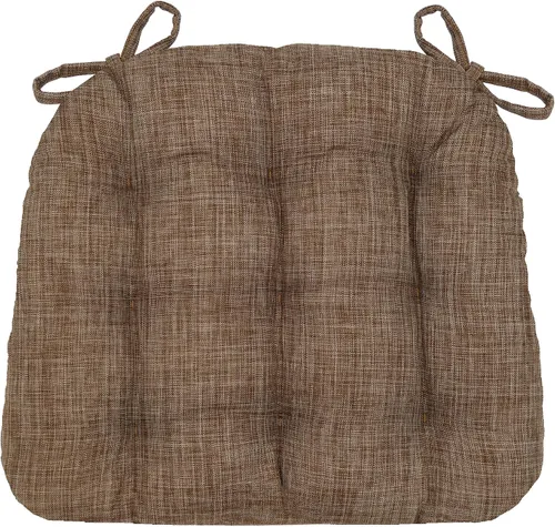 Vista 20 de Barnett Almohadilla para silla de comedor con lazos. Gamuza microfibra, microgamuza, reversible, relleno de espuma de látex, se puede lavar a Negro