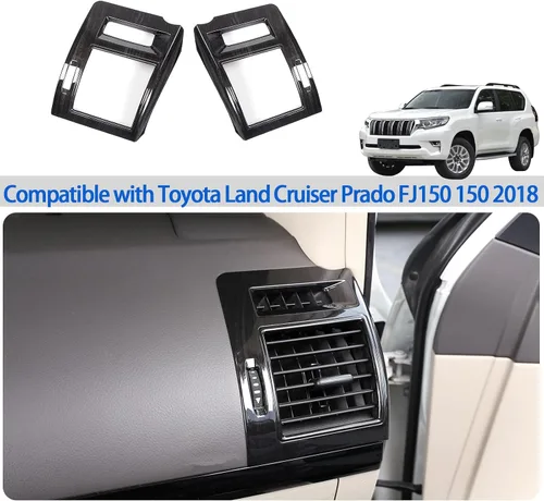 Vista 6 de Ajuste para Toyota Land Cruiser Prado FJ150 150 2018 marco de cubierta de ventilación de salida de aire acondicionado lateral de automóvil, cubierta