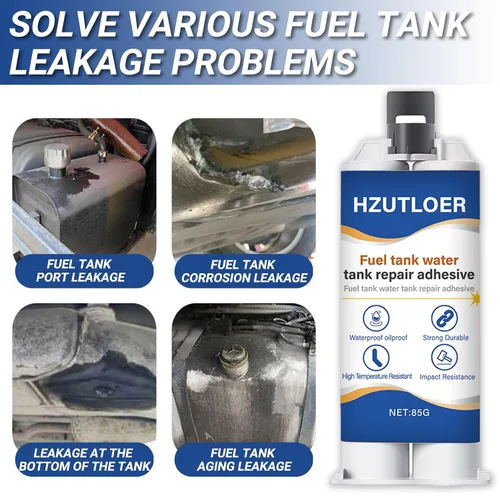 Vista 7 de Kit adhesivo de reparación instantánea de combustible y tanque de agua de 2.87 onzas, impermeable, resistente a altas temperaturas para automóviles