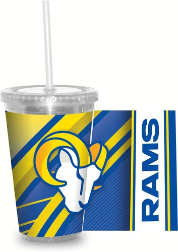 Vista 11 de Vaso transparente de fútbol NFL de 16 onzas con popote para fanáticos de la NFL