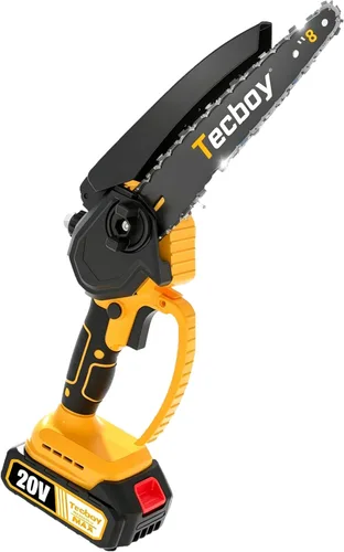 Vista 2 de Mini motosierra eléctrica 2 en 1 de 8 y 6 pulgadas, inalámbrica, portátil, para sierras de poste a pilas Makita, sierra de mano pequeña con 2