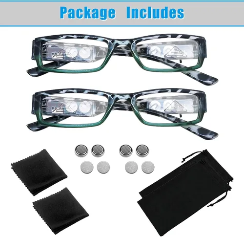 Vista 7 de Gafas de lectura con luz brillante lectores LED lupa iluminada lector nocturno