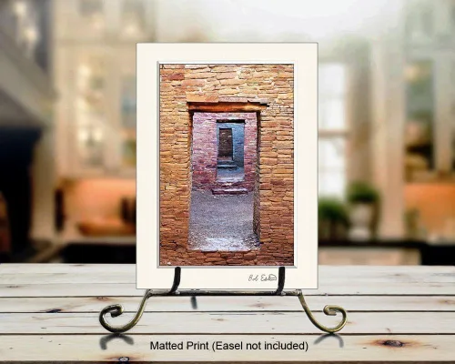 Vista 2 de Photograph of Native American Ancient Stone Walls and Multiple Doors at the Pueblo Bonito Ruins at Chaco Culture National Historical Park, New