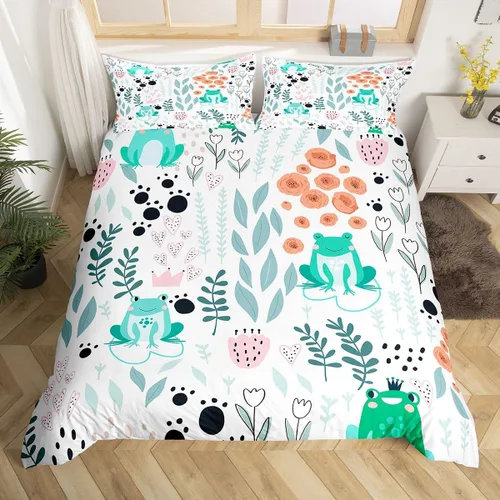 Vista 42 de Erosebridal Juego de ropa de cama individual de animales de la selva para niñas y niños, funda de edredón de elefante oso, tigre, león, safari