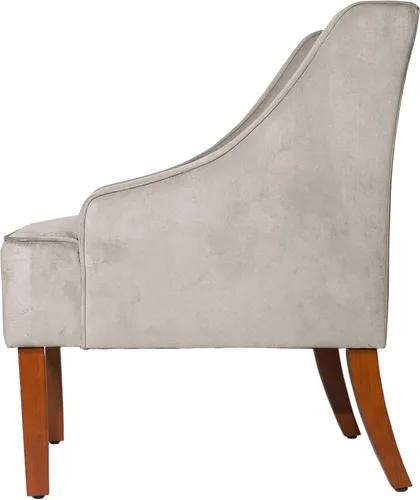 Vista 6 de HomePop Swoop - Silla de sala de estar con apoyabrazos, terciopelo gris