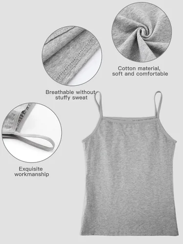 Vista 4 de SATINIOR Camiseta sin mangas con tirantes delgados, 4 piezas para niñas