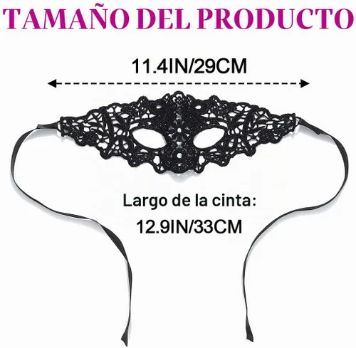 Vista 2 de Nicute Máscara de encaje para mascarada, máscaras negras de Halloween, máscara veneciana de fiesta para mujer Negro