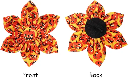 Vista 3 de Lionet Paws Collar para perro con flor – Lindo collar de algodón ajustable con hebilla de metal para regalo de perro grande para niña, XL, cuello