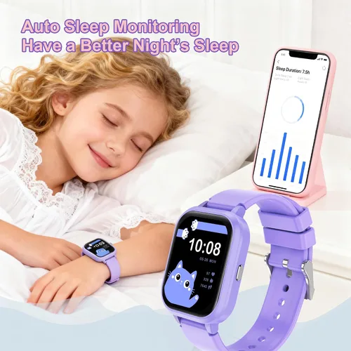 Vista 5 de Reloj inteligente para adolescentes y niños, 1.8 pulgadas IP68 para niños y niñas, seguimiento de actividad física, uso dual independiente
