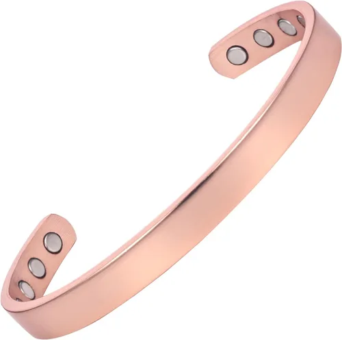 Vista 10 de MagEnergy Pulsera de cobre para hombres y mujeres, 99.9% de cobre puro brazalete magnético con 8 imanes de 3500 Gauss, regalo de joyería ajustable
