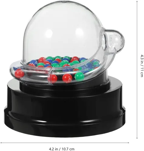 Vista 2 de Amosfun Mini máquina de lotería portátil para sorteo para juegos de fiesta, entretenimiento para niños, 4.33 x 4.21 x 4.21 pulgadas, ligero