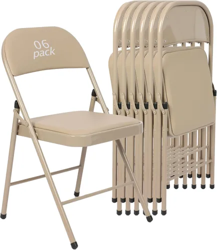 Vista 13 de Juego de 4 Sillas Plegables Tapizadas en Negro - Cómodas Sillas Apilables Portátiles para Interior y Exterior, Eventos, Fiestas, Oficina, Boda Negro