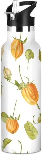 Vista 7 de Art Exotic Shorthair Cats Pink Double Wall Vacuum Insulated Bottles Water Bottles With Straws Leak-proof BPA-Free Leak Proof for Gym Sports