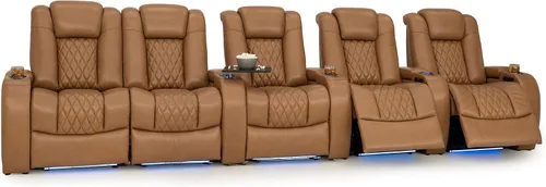 Vista 14 de Seatcraft Asiento de cine en casa Diamante Marrón Reclinable Individual