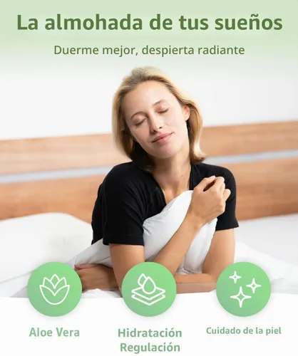 Vista 4 de Almohada para dormir lateral ACAMAR Aloe Vera Soporte de espuma viscoelástica para aliviar el dolor Funda de almohada para cuidado de la piel