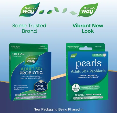 Vista 2 de Nature's Way Pearls - Probióticos para adultos mayores de 50 años, probióticos para la salud digestiva* Apoya la regularidad, la salud inmunológica