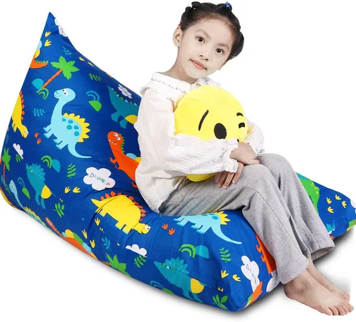 Vista 13 de LOLOMLO Funda para puf de almacenamiento de animales de peluche, lona con margaritas de felpa, artículos de almacenamiento y asiento sentado
