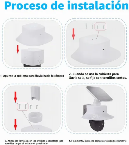 Vista 3 de Cubierta de lluvia para Eufy Security SoloCam S340, resistente a la intemperie, a prueba de polvo, resistente a los rayos UV
