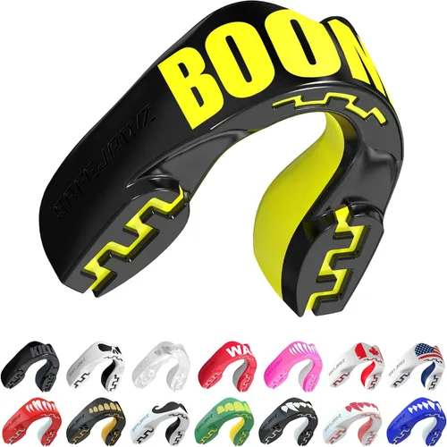 Vista 7 de SAFEJAWZ American Flag Mouth Guard, Youth Dual Layer Mouthguard with Case Bandera estadounidense