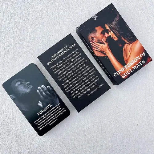 Vista 5 de GZXINKE Confesión de cartas Oracle de alma gemela, Baraja de oráculo de amor negro afroamericano, Situación kármica del alma gemela de la llama