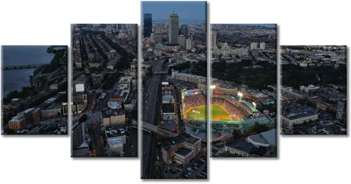 Vista 18 de Busch Stadium Baseball Home Decor St. Louis, Missouri Cityscape - Pósteres e impresiones artísticas de pared de 5 piezas de estadios de béisbol
