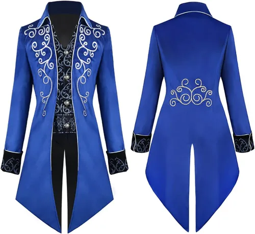 Vista 2 de VALOZENC Men's Steampunk Vintage Tailcoat Gothic Victorian Jacket Frock Coat Halloween Costume