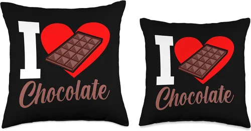 Vista 3 de Love Chocolate Milk Mousse Candy Bar Eater Sayings I Love Funny Chocolates Lover Eater - Almohada gráfica, 16.0 x 16.0 in, multicolor