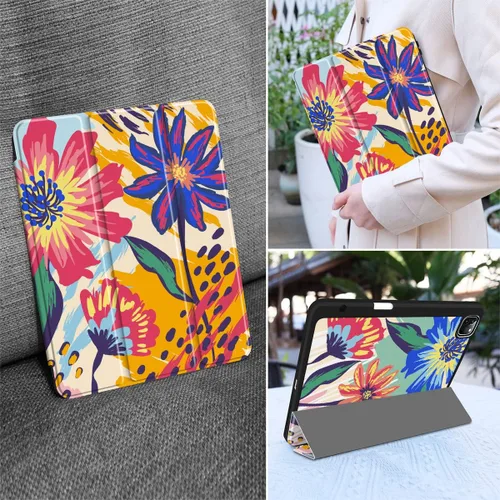 Vista 7 de MEEgoodo para iPad Pro M2 12.9 Funda 6ª/5ª/4ª/3ª Generación 2022 2021 2020 2018 con Soporte para Lápiz, Funda para Tablet con Parte Trasera de TPU