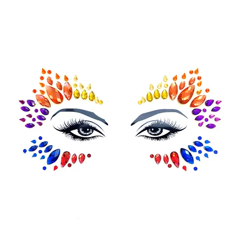 Vista 41 de Neva Nude Americana Crystal Jewel - Adhesivo de cristal para la cara, gemas para carnavales, Halloween, festivales, raves y fiestas, adhesivo