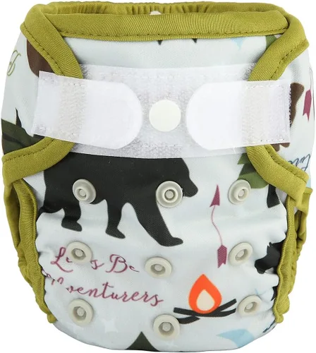 Vista 26 de Funda para pañales para recién nacidos con broche y pestaña de lavado, material PUL, 1 unidad
