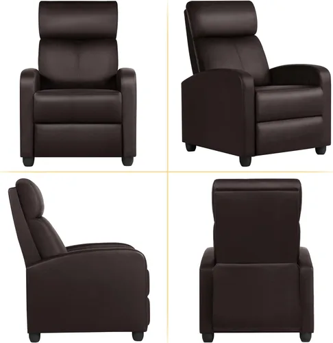Vista 7 de Yaheetech Silla reclinable con 3 ángulos ajustables, color marrón (paquete de 2)