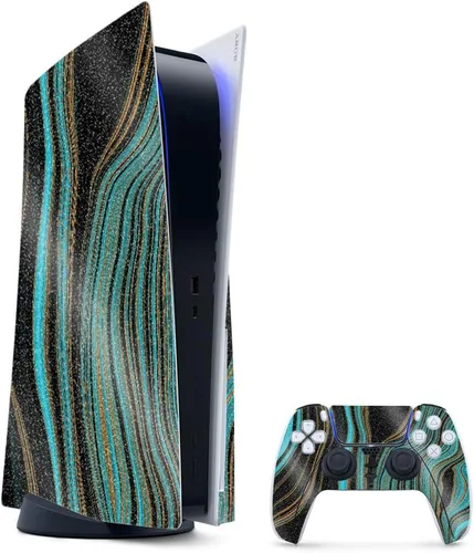 Vista 23 de MightySkins - Skin para juegos con purpurina brillante para PS5 y PlayStation 5, ágata amatista, acabado duradero con purpurina de alto brillo
