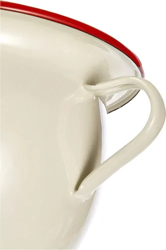 Vista 5 de IBILI Olla de cámara 3,5 l de acero esmaltado en blanco/rojo, 9.4 x 9.4 x 2.0 in