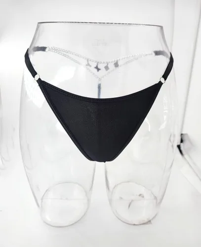 Vista 6 de Ropa interior sexy con tanga para mujer, tanga para fiesta, cadena corporal
