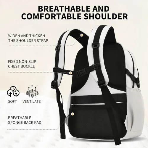 Vista 7 de Mochila para estudiantes adolescentes, material encriptado, múltiples compartimentos y mochila de gran capacidad con bolsillos antirrobo, mochilas