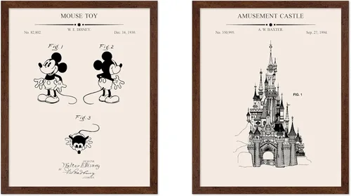 Vista 11 de Monem Art - Póster de 2 piezas con diseño de ladrillos - Estampado de patentes de bloques de construcción - Arte de ladrillos de construcción