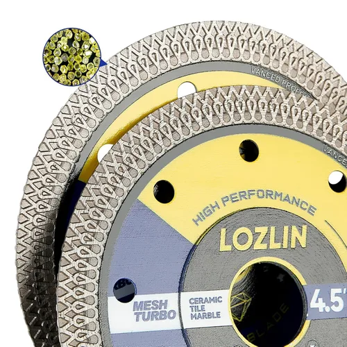 Vista 6 de LOZLIN Paquete de 3 hojas de sierra multiusos de diamante de 4.5 pulgadas, discos de amoladora angular de alta resistencia para cortar