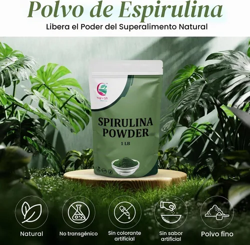 Vista 3 de Yogi's Gift® Spirulina en polvo 1 libra Perfecto para batidos