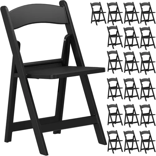 Vista 23 de Sillas plegables de resina con cojín para bodas, fiestas, paquete