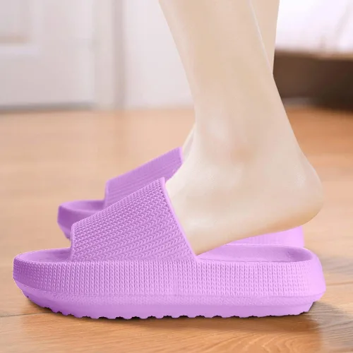Vista 6 de Sandalias de nube para niños, niñas, niños, pantuflas de ducha y baño, cómodas pantuflas antideslizantes de suela gruesa para verano, zapatos