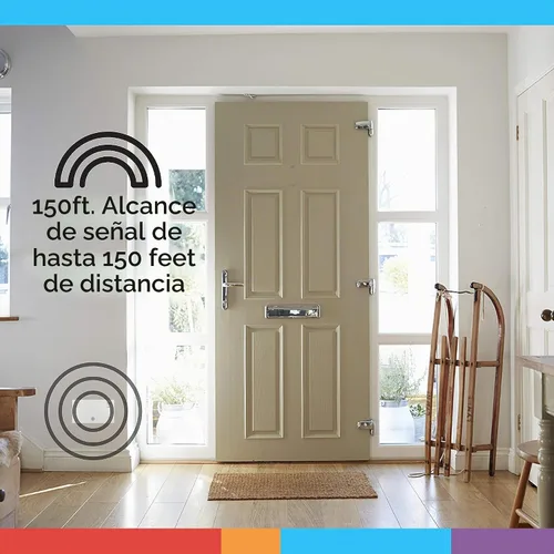 Vista 6 de GE Kit de Timbre Inalámbrico, Receptor que Funciona con Batería, 1 Timbre de Puerta con Botón Pulsador, 2 Melodías, 4 Niveles de Volumen campanilla