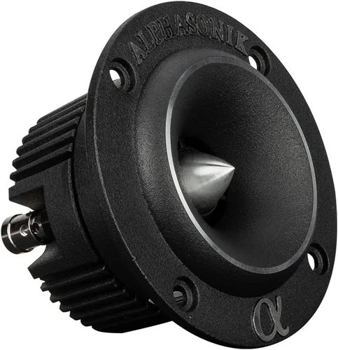 Vista 2 de Alphasonik 1 par de tweeters de bala VNT1 VENUM PRO Series para audio de coche 400 vatios máx. 100 vatios RMS bobina de voz de 1 pulgada, imán