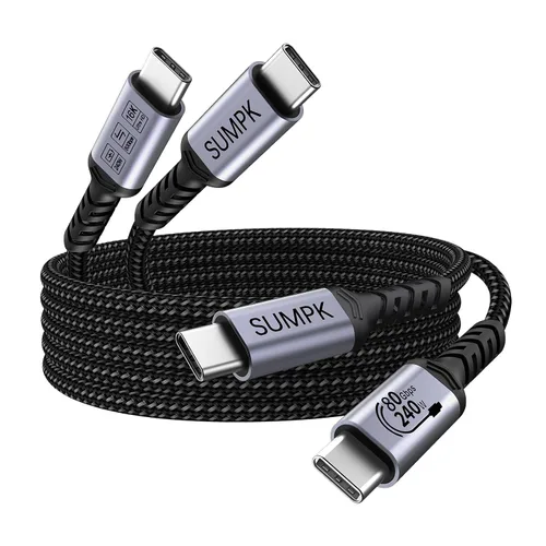 Vista 11 de 80Gbps USB 4.0 for Thunderbolt 4 Cable 6.6FT, 2 Packs, Grey