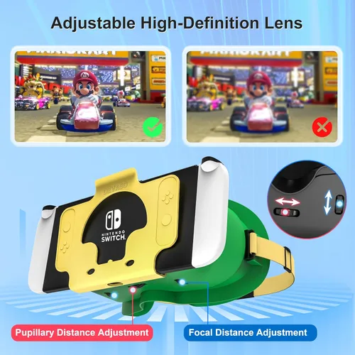 Vista 7 de DEVASO Upgraded VR Headset for Nintendo Switch & Switch OLED Model, Switch Virtual Reality Glasses with Adjustable HD Lenses and Comfortable Head