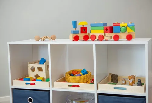 Vista 4 de Bandeja de madera/bandejas de madera Cajas cuadradas con asas - Sin terminar y pequeñas Para materiales Montessori, manualidades para pintar