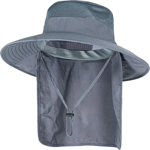 Vista 16 de Sombreros de sol para hombres y mujeres, sombrero de pesca UPF 50+ transpirable de ala ancha Beige