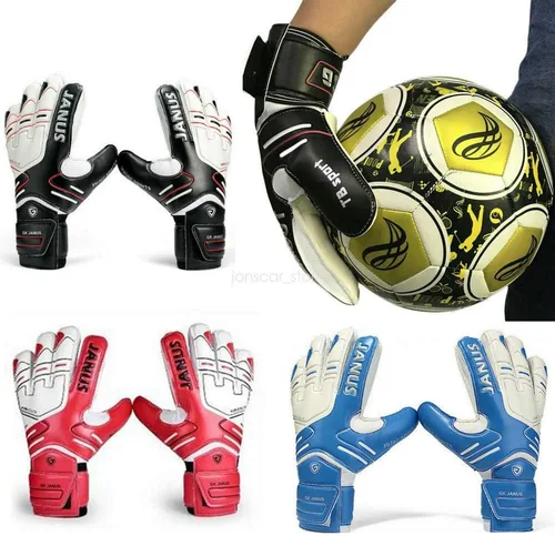 Vista 5 de Guantes de portero de fútbol profesional para niños y adultos y jóvenes con protección para los dedos, guantes de portero de fútbol de látex