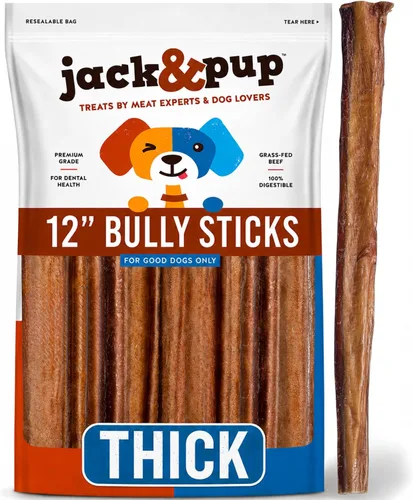 Vista 8 de Jack&Pup Bully Sticks de 6 pulgadas para perros (paquete de 6) - Jumbo